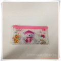 Bear Cartoon Mesh and PVC Zipper Pencil Bag/Case for Promotion